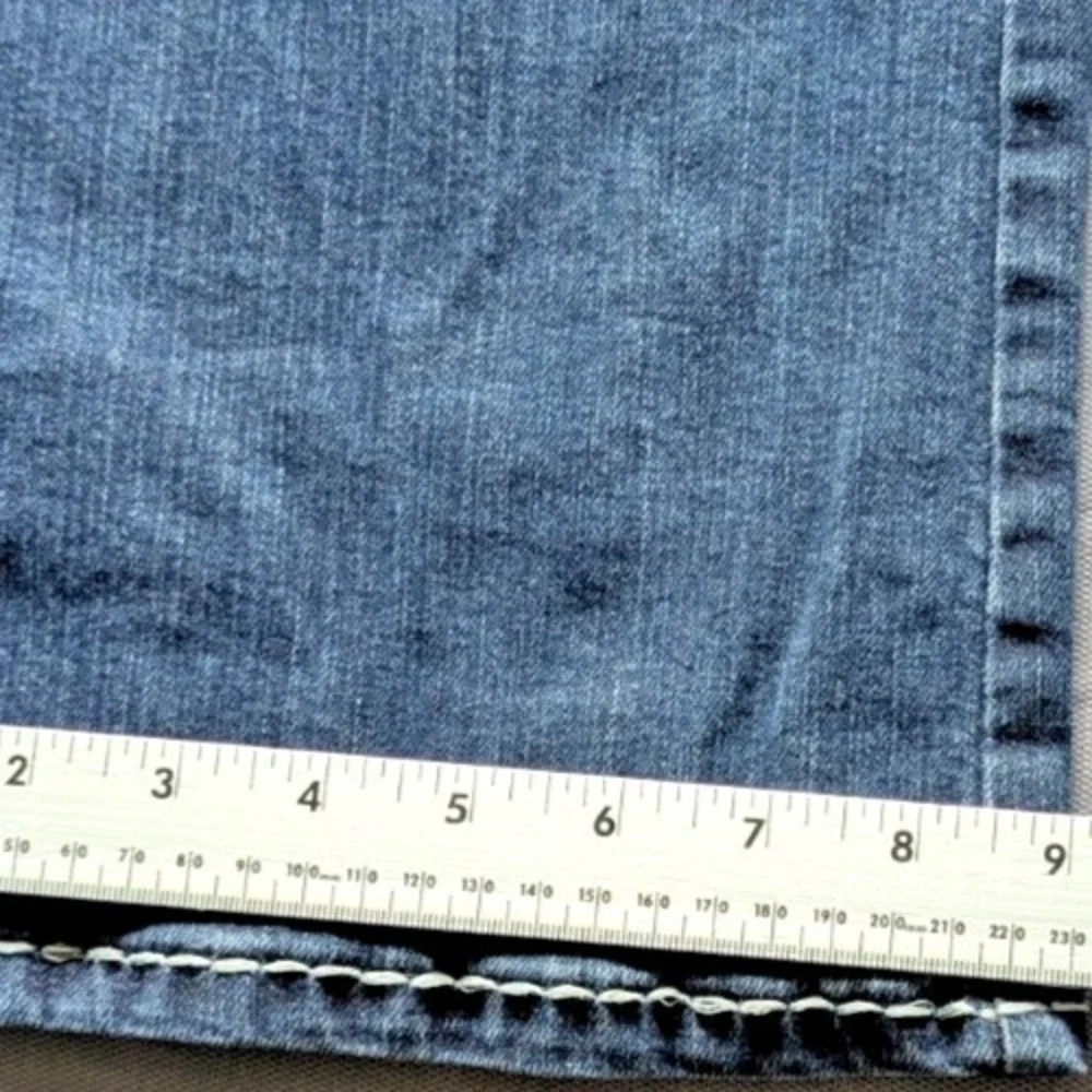 Wrangler Rock 47 Denim Blue Jeans 34x36 Men's Slim Fit Boot Cut